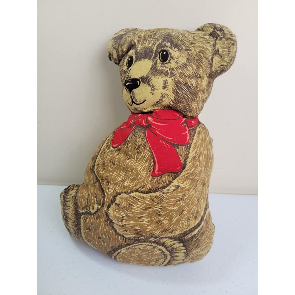 Vintage Cranston Handmade Stuffed Cloth Brown Bear Pillow‎ Plush Animal Toy 12"